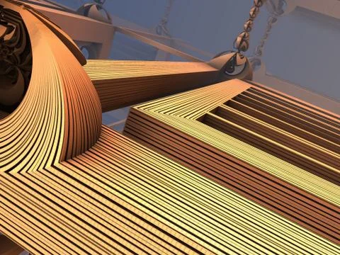 Abstract geometric composition made in 3d software Stock Illustration