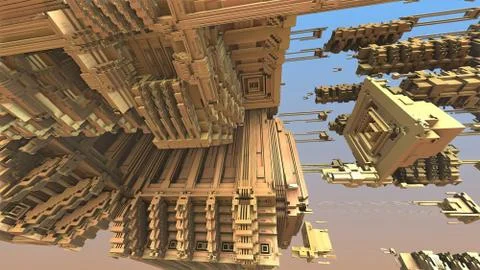 Abstract geometric composition made in 3d software Stock Illustration