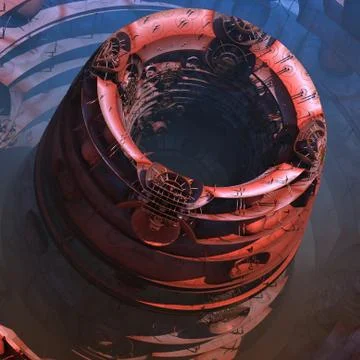 Abstract geometric composition made in 3d software Stock Illustration