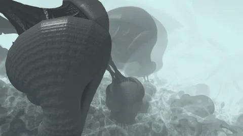 Abstract geometric composition made in 3d software Stock Illustration