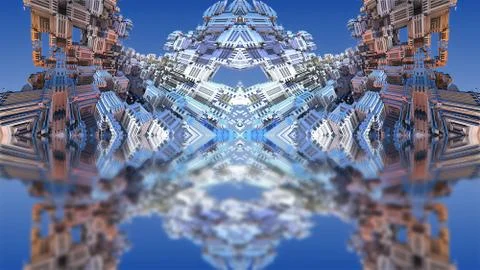 Abstract geometric composition made in 3d software Stock-Illustration