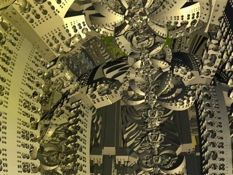 Abstract geometric composition made in 3d software Stock Illustration