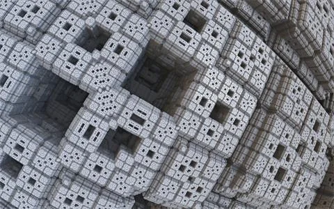 Abstract geometric composition made in 3d software Stock Illustration