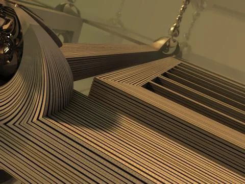 Abstract geometric composition made in 3d software Stock Illustration