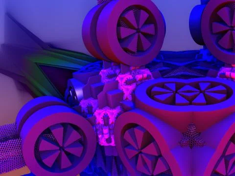 Abstract geometric composition made in 3d software Stock Illustration