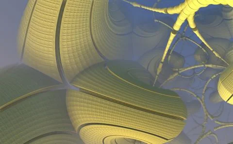 Abstract geometric composition made in 3d software Stock Illustration