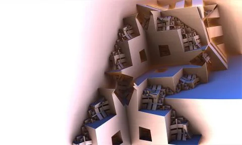 Abstract geometric composition made in 3d software Stock Illustration