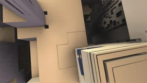 Abstract geometric composition made in 3d software Stock-Illustration