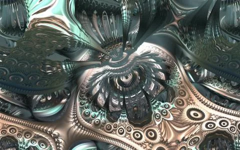 Abstract geometric composition made in 3d software Stock Illustration