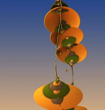 Abstract geometric composition made in 3d software Stock Illustration