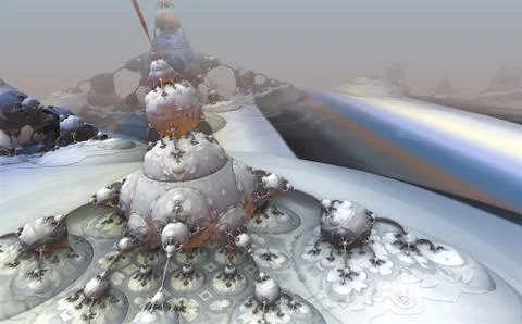 Abstract geometric composition made in 3d software Stock Illustration