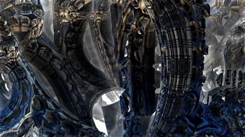 Abstract geometric composition made in 3d software Stock Illustration