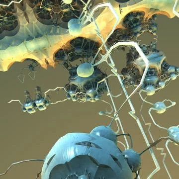 Abstract geometric composition made in 3d software Stock Illustration