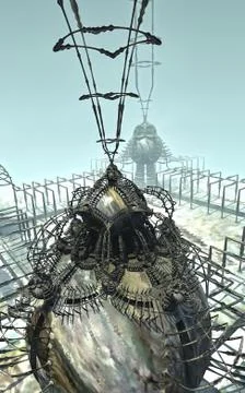 Abstract geometric composition made in 3d software Stock Illustration