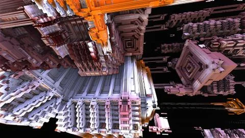 Abstract geometric composition made in 3d software Stock Illustration