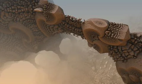 Abstract geometric composition made in 3d software Stock Illustration