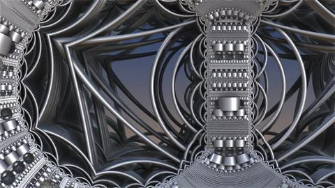 Abstract geometric composition made in 3d software Stock Illustration