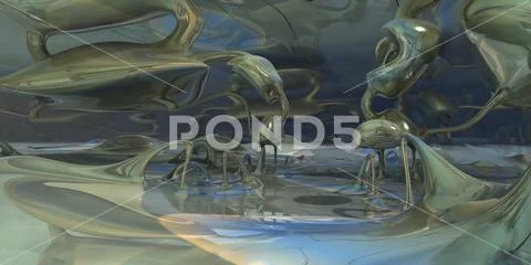Abstract geometric composition made in 3d software Stockillustratie