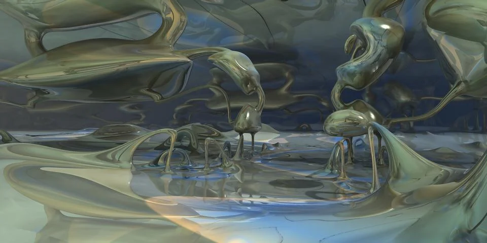 Abstract geometric composition made in 3d software Stock Illustration