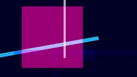 Abstract geometric composition with magenta, blue, and dark blue shapes and.. Stock Footage 335430701