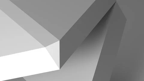 Abstract geometric composition of monochrome architectural 3d shapes Stock Illustration