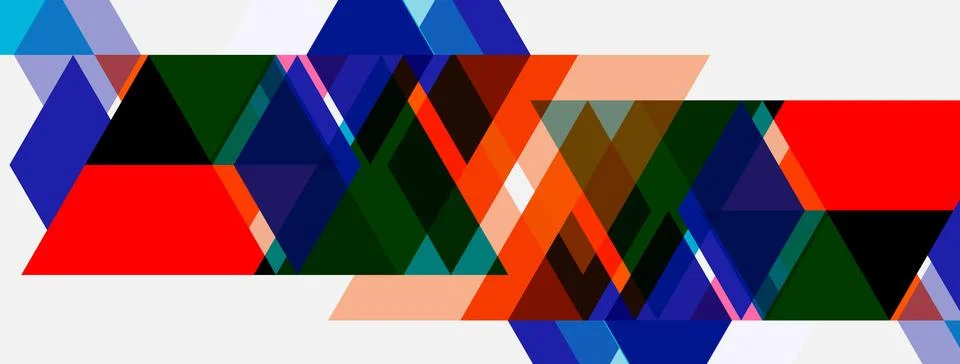 Abstract geometric composition. Numerous triangles intersect, creating dynami 스톡 일러스트