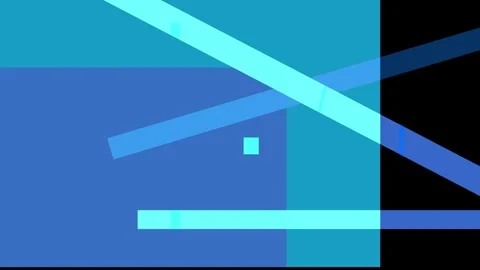 Abstract geometric composition with overlapping blue and cyan rectangles an.. Stock Footage 335430616