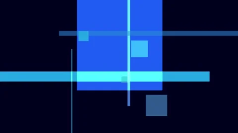 Abstract geometric composition with overlapping blue and cyan rectangles an.. Stock Footage 335430705