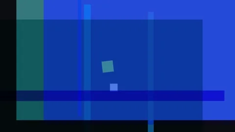 Abstract geometric composition with overlapping blue and teal rectangles an.. Stock Footage 335440684