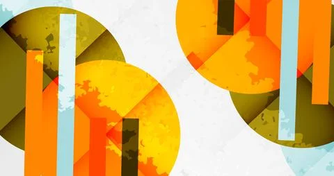 Abstract geometric composition. Overlapping circles, rectangles create dynamic Stockillustratie
