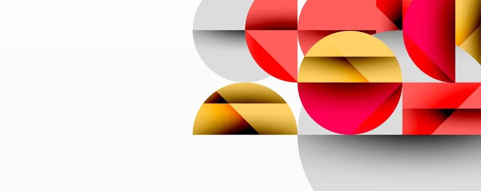 Abstract geometric composition. Overlapping circles, rectangles create dynamic 스톡 일러스트