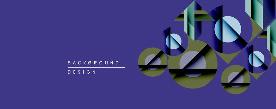 Abstract geometric composition. Overlapping circles, rectangles create layered イラスト素材