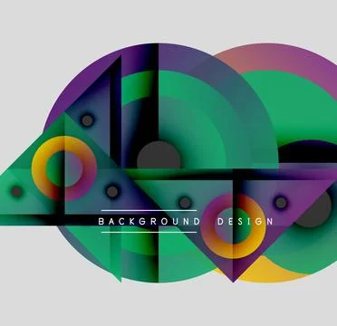 Abstract geometric composition. Overlapping circles, rectangles create dynamic 스톡 일러스트