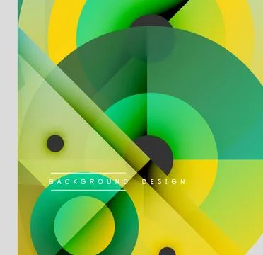 Abstract geometric composition. Overlapping circles, rectangles create vibrant Stockillustratie