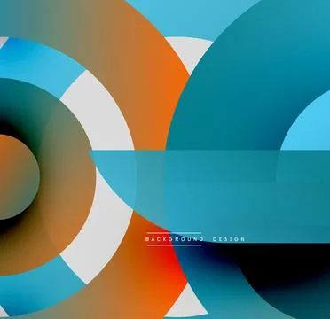 Abstract geometric composition. Overlapping circles, rectangles create dynamic 스톡 일러스트