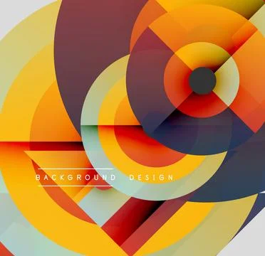 Abstract geometric composition. Overlapping circles, vibrant colors create Stock Illustration