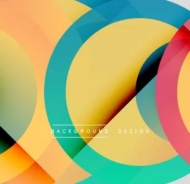 Abstract geometric composition. Overlapping circles create vibrant color 库存插图