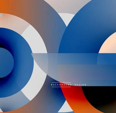 Abstract geometric composition. Overlapping circles, rectangles create dynamic 스톡 일러스트
