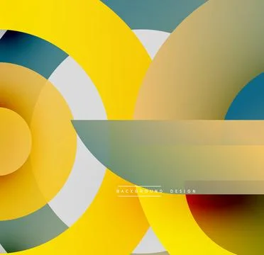 Abstract geometric composition. Overlapping circles, rectangles create dynamic 스톡 일러스트