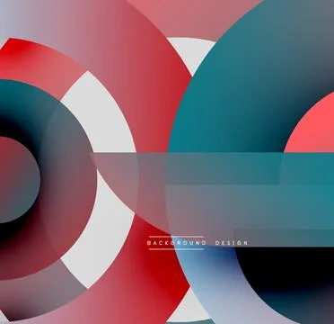 Abstract geometric composition. Overlapping circles, rectangles create dynamic 스톡 일러스트
