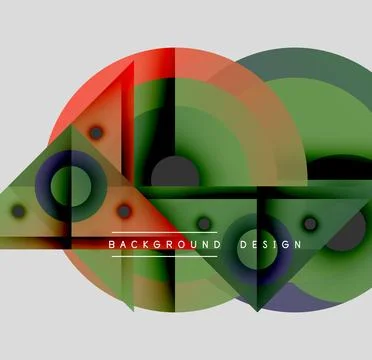 Abstract geometric composition. Overlapping circles, rectangles create vibrant Stock Illustration