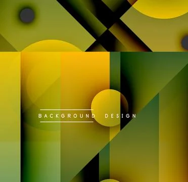 Abstract geometric composition. Overlapping circles, rectangles create dynamic Illustrazione stock