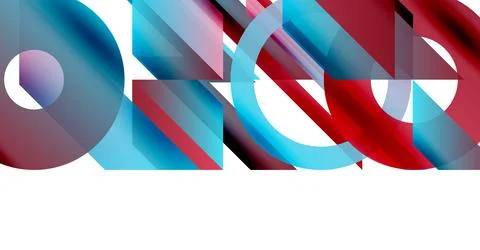 Abstract geometric composition. Overlapping circles, rectangles create dynamic 스톡 일러스트