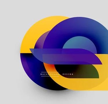 Abstract geometric composition. Overlapping circles, rectangles create vibrant Stock Illustration
