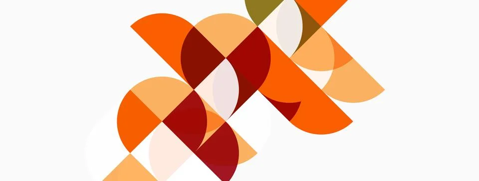 Abstract geometric composition. Overlapping circles, rectangles create dynami イラスト素材