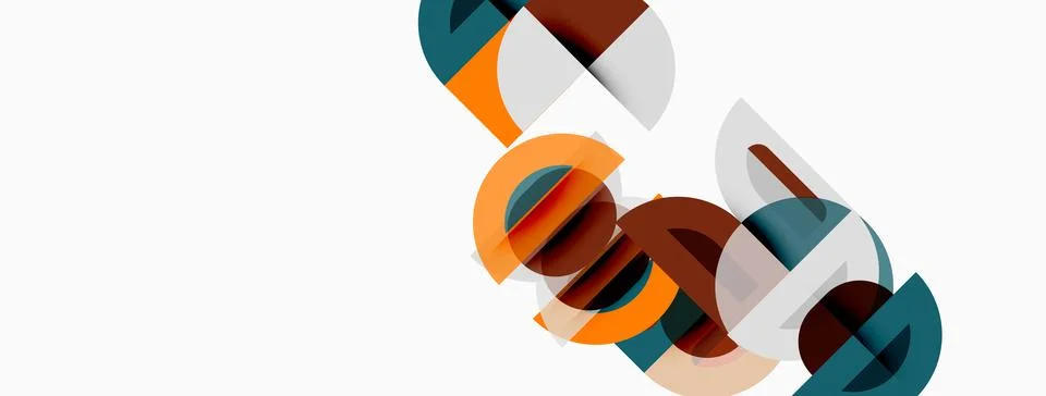 Abstract geometric composition. Overlapping circles, rectangles create dynami イラスト素材