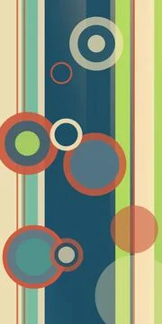 Abstract geometric composition of overlapping circles in pastel blue, green.. Stock Illustration