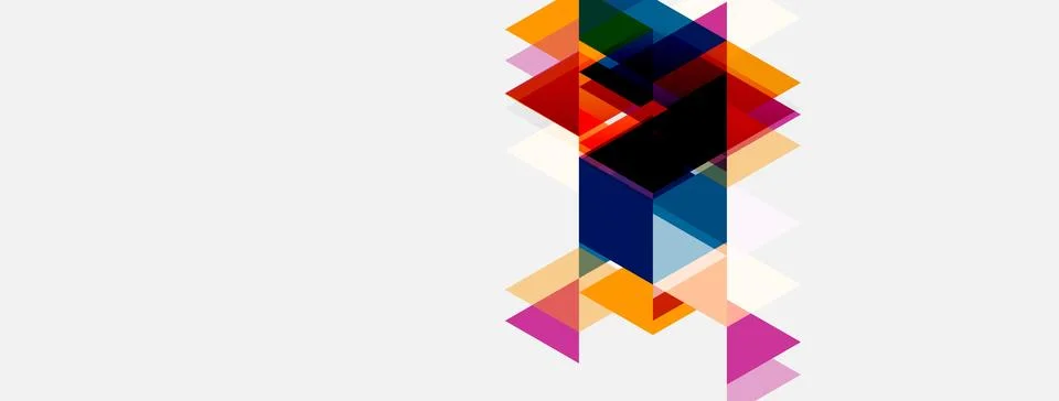 Abstract geometric composition. Overlapping colorful rectangles create dynami イラスト素材