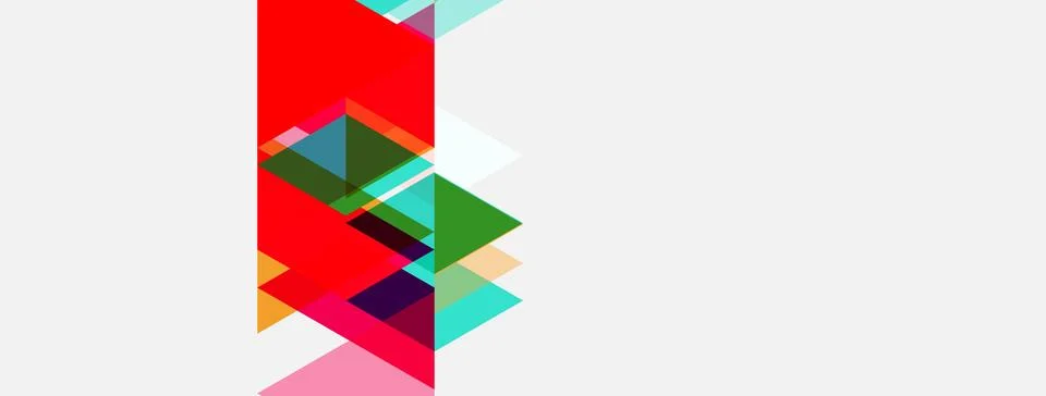 Abstract geometric composition. Overlapping colorful rectangles, triangles Illustrazione stock
