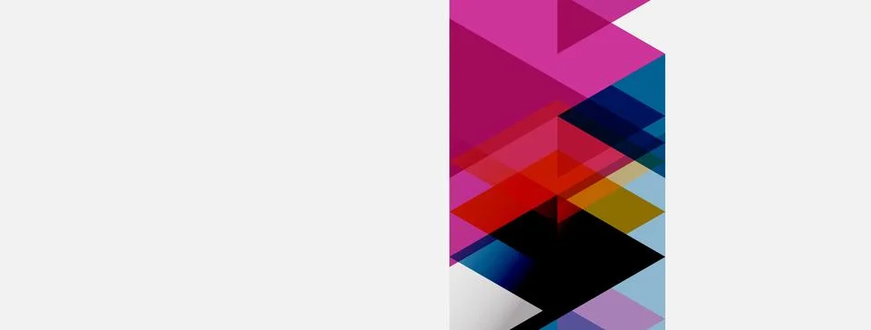 Abstract geometric composition. Overlapping colorful rectangles create dynami Illustrazione stock